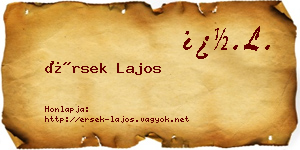 Érsek Lajos névjegykártya